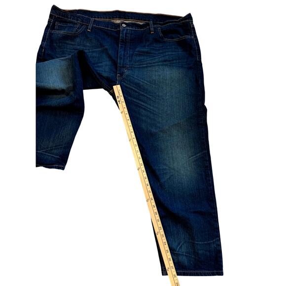 Levis 502 Jeans Mens Sz 50x30 (49x28) Blue Tapered Leg Stretch Distressed Denim - Picture 10 of 11